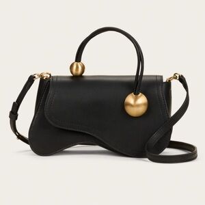 NEW Cult Gaia Kazia Crossbody Smooth Black Leather